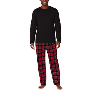 Cuddl Duds Men Cozy Lodge 2-Pc Pajama Pants Set Red Plaid Size L